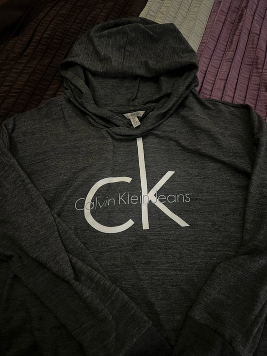 Calvin Klein Jeans Sweaters - Calvin Klein Dark Gray Hoodie - Womens XXL